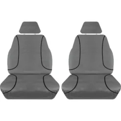 Tradies Seat Covers Tradies Canvas Ready Made Seat Covers Front Pair Grey Suits Ranger