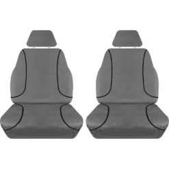 Tradies Seat Covers Tradies Canvas Ready Made Seat Covers Front Pair Grey Suits Colorado/DMAX/MUX