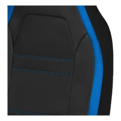 SCA Racing Leather Look & Mesh Seat Covers Black/Blue Adjustable Headrests Airbag Compatible -Quad Lock Case Shop SCA 646495 01 hi res