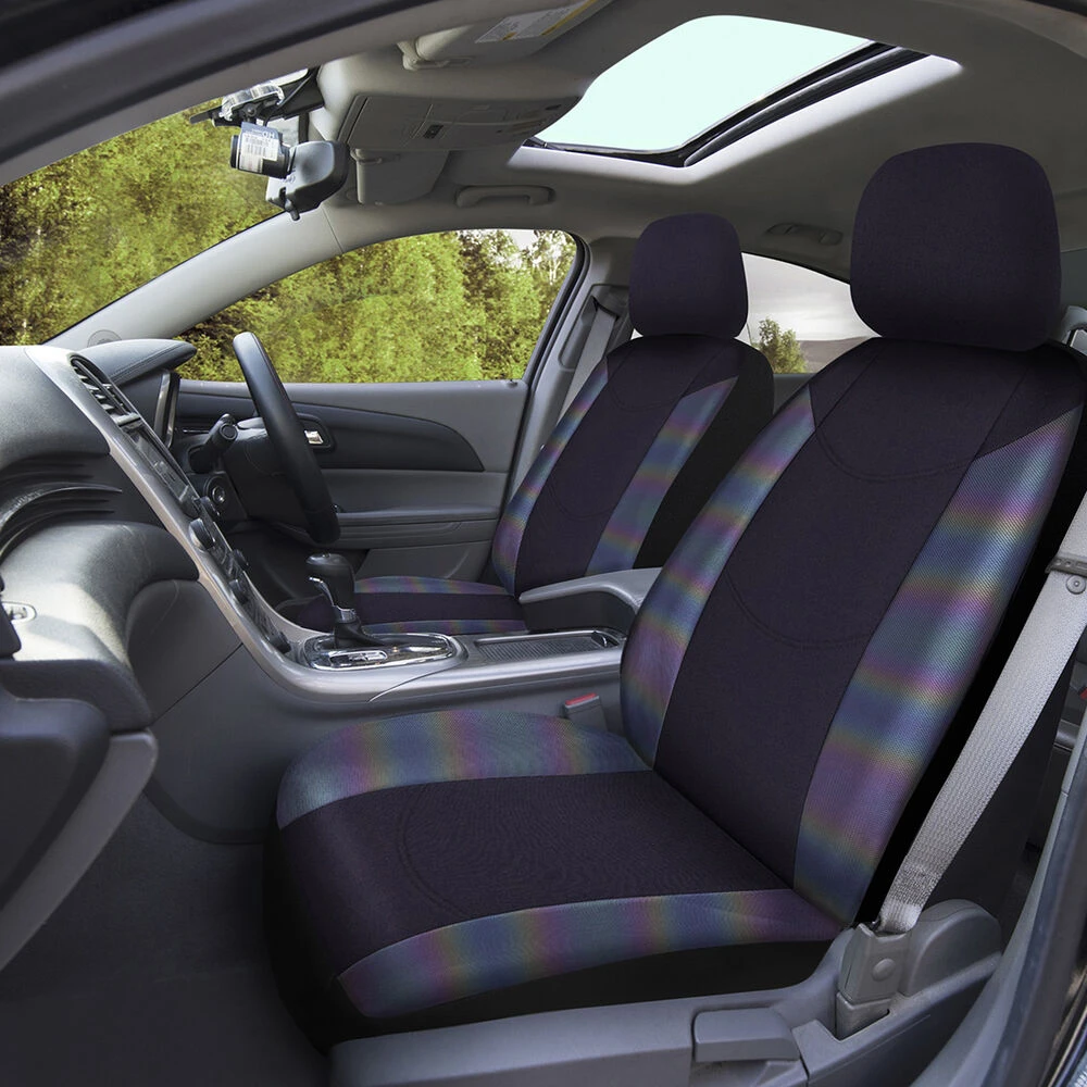 SCA Hologram Mesh Seat Covers Black Adjustable Headrests Airbag Compatible 4 SCA Hologram Mesh Seat Covers Black Adjustable Headrests Airbag Compatible - Image 2