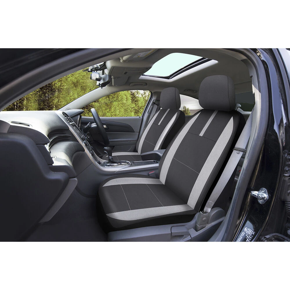 SCA Mesh Seat Covers Black/Grey Adjustable Headrests Airbag Compatible 4 SCA Mesh Seat Covers Black/Grey Adjustable Headrests Airbag Compatible - Image 2