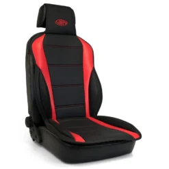 SAAS Seat Sports Cushion Pu Leather Look Black-Red With SAAS Logo