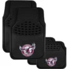 NRL Floor Mats - Sea Eagles, Combo Rubber/Carpet, Black, Set Of 4 -Quad Lock Case Shop SCA SPO7557813 hi res