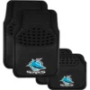 NRL Floor Mats - Sharks, Combo Rubber/Carpet, Black, Set Of 4 -Quad Lock Case Shop SCA SPO7557830 hi res