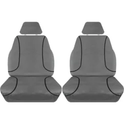 SPERLING Tradies Canvas Ready Made Seat Covers - Front, Grey, Suits Landcruiser