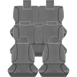 SPERLING Tradies Canvas Tailor Made Seat Cover Pack - Charcoal, Suits Toyota Prado  Wagon GXL/Kakadu