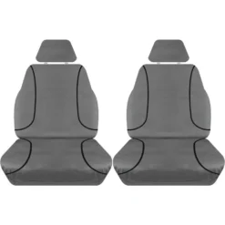 Tradies Seat Covers Tradies Canvas Tailor Made Seat Covers - Front, Charcoal, Suits Toyota Hi Ace LWB