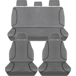 Tradies Seat Covers Tradies Canvas Tailor Made Seat Cover Pack - Charcoal, Suits Hi-Lux SR5 Dual Cab