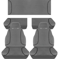 Tradies Seat Covers Tradies Canvas Tailor Made Seat Cover Pack - Charcoal, Suits Ranger PX Series  Super Cab XL