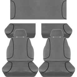 SPERLING Tradies Canvas Tailor Made Seat Cover Pack - Charcoal, Suits Hi-Lux SR Extra Cab Ute
