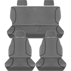 Tradies Seat Covers Tradies Canvas Tailor Made Seat Cover Pack - Charcoal, Suits Colorado RG Dual Cab LX