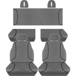 Tradies Seat Covers Tradies Canvas Tailor Made Seat Cover Pack - Charcoal, Suits Hi-Lux SR/SR5 Extra Cab Ute 2015+