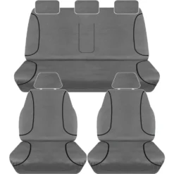 Tradies Seat Covers Tradies Canvas Tailor Made Seat Cover Pack - Charcoal, Suits Ranger PX Series MK2 Dual XL/XLT/XLS Wild /T