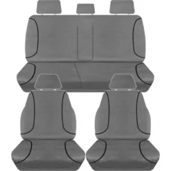 Tradies Seat Covers Tradies Canvas Tailor Made Seat Cover Pack - Charcoal, Suits Hi-Lux SR5 Dual Cab 2015+