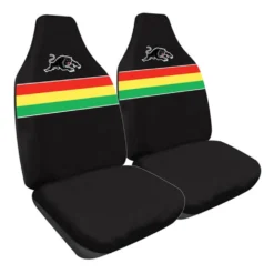 NRL Seat Covers - Panthers, Built-In Headrests, Size 60 Front Pair