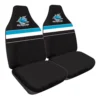 NRL Seat Covers - Sharks, Built-In Headrests, Size 60 Front Pair -Quad Lock Case Shop SCA SPO7635191 hi res