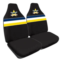 NRL Seat Covers - Cowboys, Built-In Headrests, Size 60 Front Pair