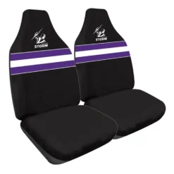 NRL Seat Covers - Storms, Built-In Headrests, Size 60 Front Pair