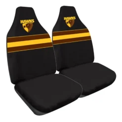 AFL Seat Covers - Hawthorn, Built-In Headrests, Size 60 Front Pair