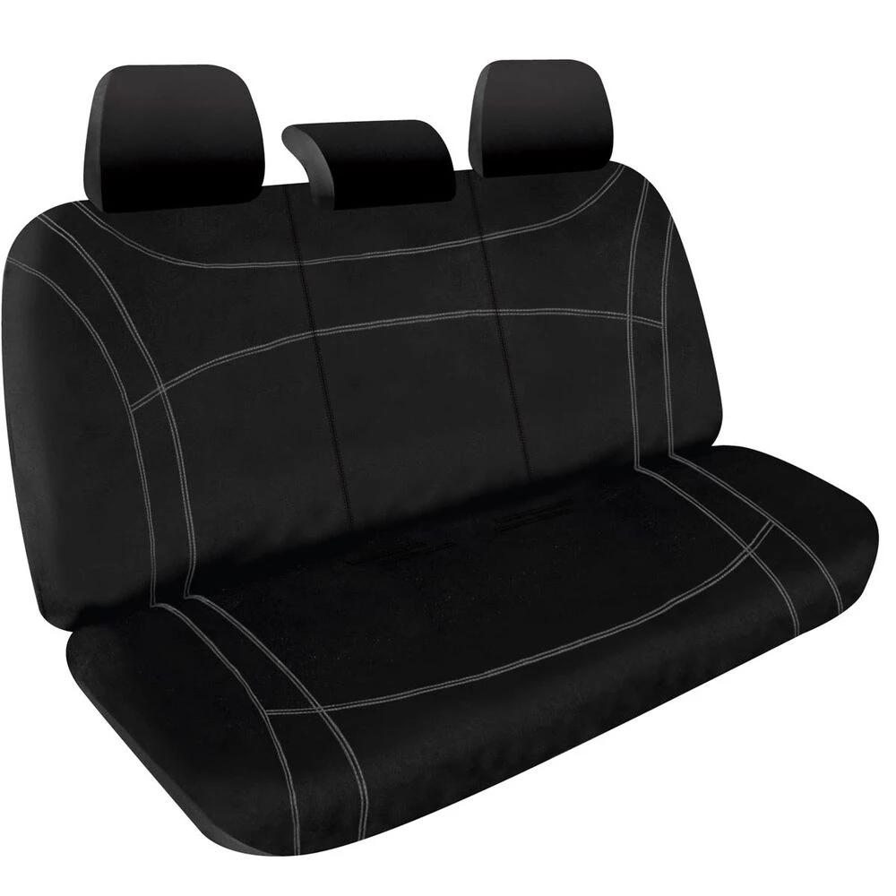 SPERLING Getaway Neoprene Ready Made Seat Covers - Rear, Black/Silver Stitch, Suits Sportage 3 SPERLING Getaway Neoprene Ready Made Seat Covers - Rear, Black/Silver Stitch, Suits Sportage