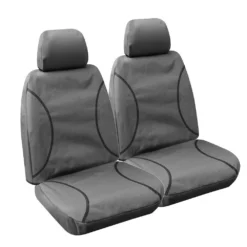 SPERLING Tradies Canvas Ready Made Seat Covers - Front, Grey, Suits Landcruiser Ute