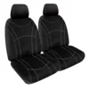 SPERLING Getaway Neoprene Ready Made Seat Covers - Front, Black/Silver Stitch, Suits Landcruiser -Quad Lock Case Shop SCA SPO9422078 hi res