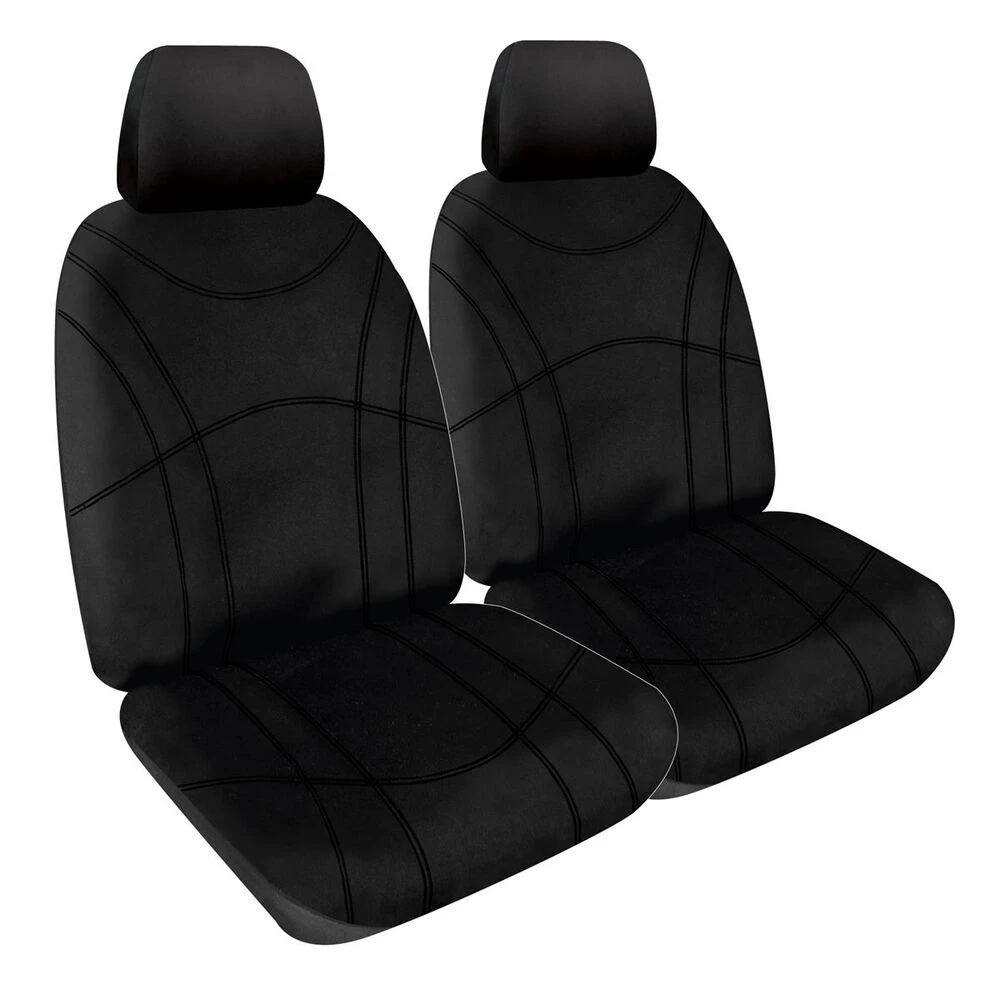 SPERLING Getaway Neoprene Ready Made Seat Covers - Front, Black/Black Stitch, Suits D-Max & BT50 3 SPERLING Getaway Neoprene Ready Made Seat Covers - Front, Black/Black Stitch, Suits D-Max & BT50