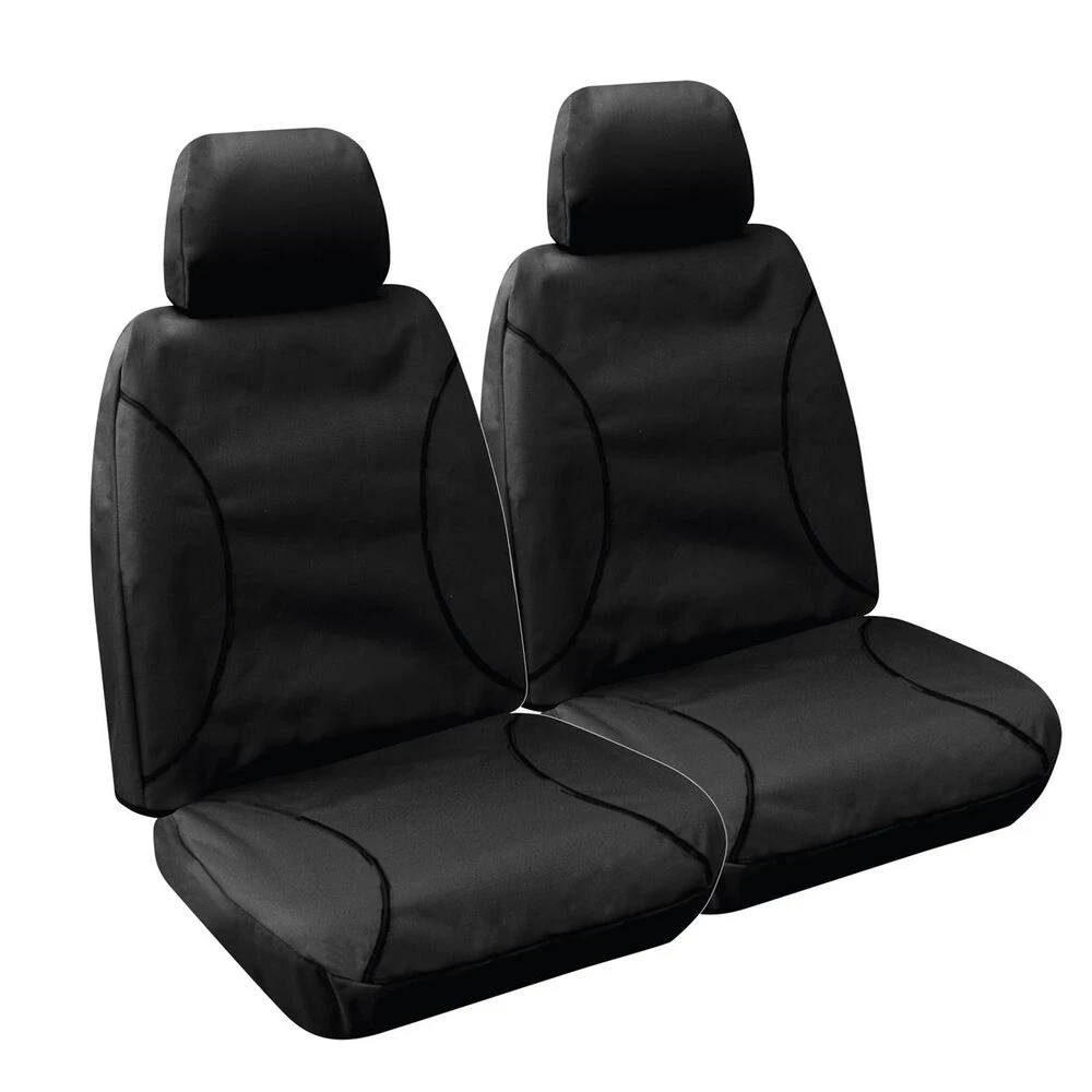 SPERLING Tradies Canvas Ready Made Seat Covers - Front, Black, Suits HiAce 3 SPERLING Tradies Canvas Ready Made Seat Covers - Front, Black, Suits HiAce